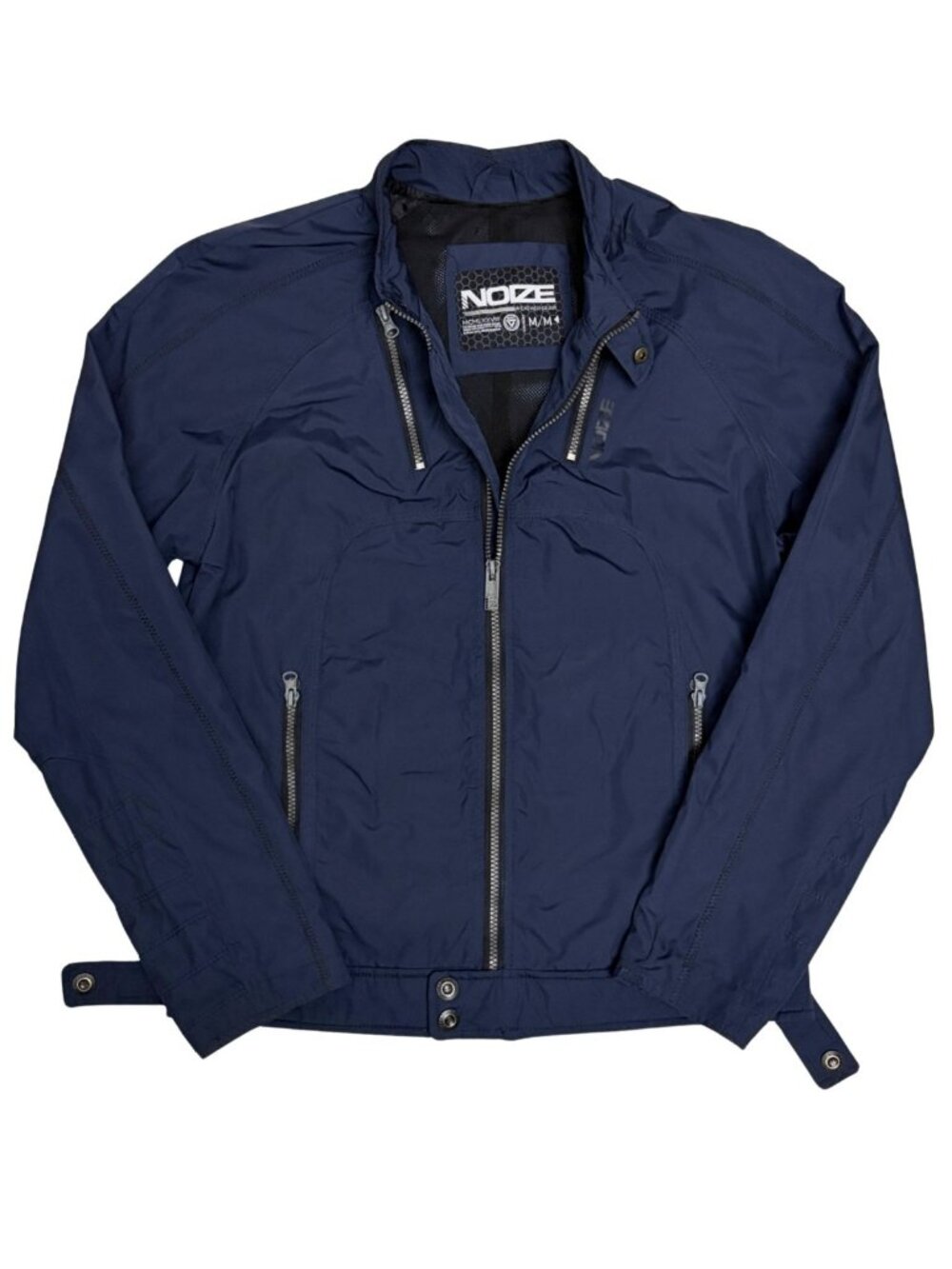NOIZE Waterproof Jacket Bomber WeatherGear Blue Rain Jacket Mens Medium